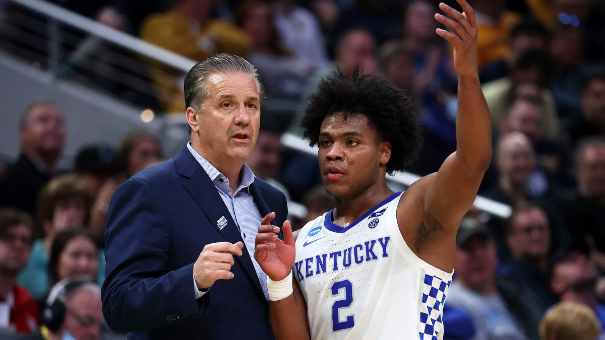 Kentucky’s John Calipari and Sahvir Wheeler